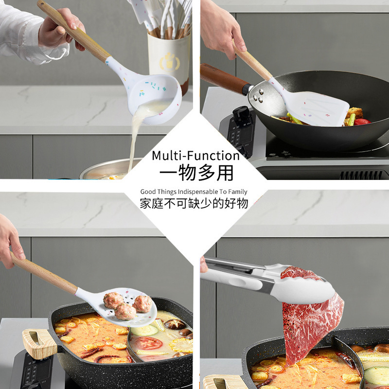 Transfronterizo 11 piezas de silicona de cocina antiadherente de silicona leche blanca de grado alimenticio conjunto de cocina de silicona al por mayor