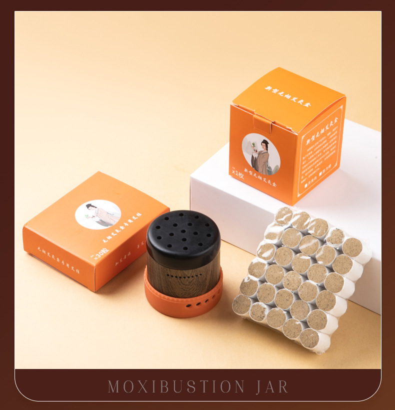 Bian Stone Moxibustion Jar Facial Massage Cupping Tool for Spa and Home Wellness preparation