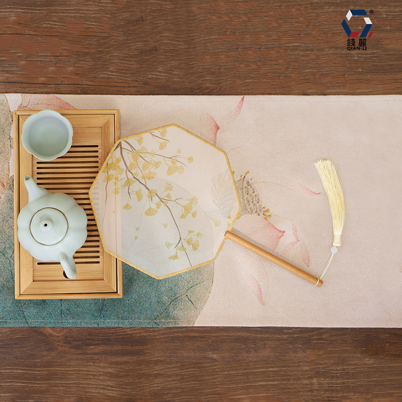 【錢麗】團扇古風絲質半透明異形漢服配飾廣告扇批發定制