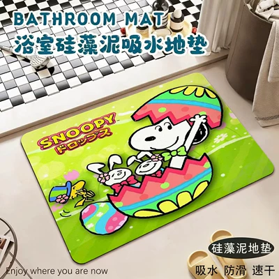 Mat, Entrance Door Mat, Avtomobil döşəmə paspasları - green-bow-tie-snoopy-has-hatched-4060cm-new-style-diatom-mud