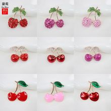 黛菀新款创意diy饰品镶钻樱桃手机壳美容合金饰品配件手工材料