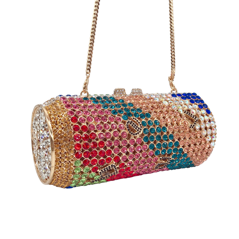 Transfronterizo fácil de traer bolsas de cena de taladro de cola de cerveza de taladro lleno de taladro de mano bolsas de mujer clutch nuevo