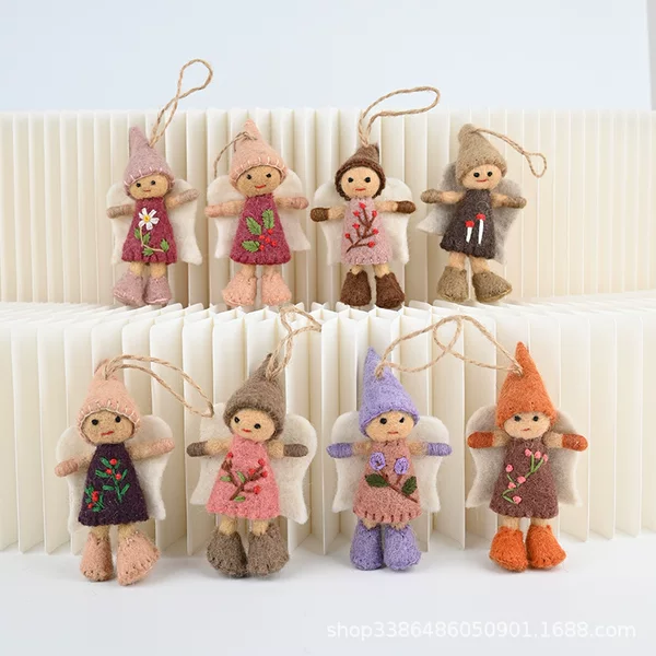 Nepalese Handmade Wool Felt Pendant Finished Product, Bag Pendant, Keychain, Cute Little Elf, Mobile Phone Hanging Chain, Small Toy