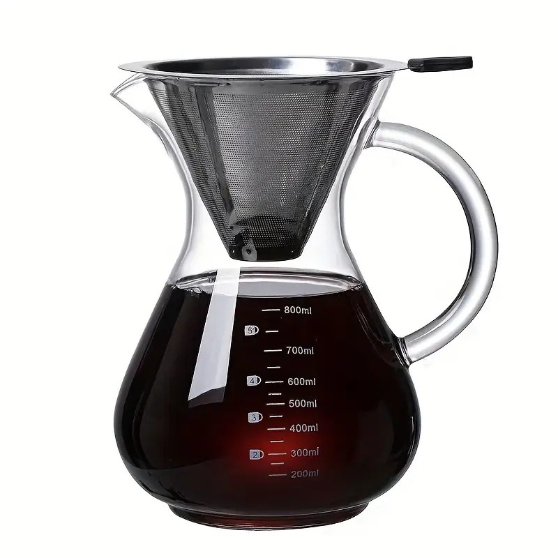 Small Coffee Pot, Italian-Style Moka Pot, Home-Use Hand-Brewed Coffee Pot, Glass Coffee Sharing Pot, Manufacturer's Cross-Border Supply