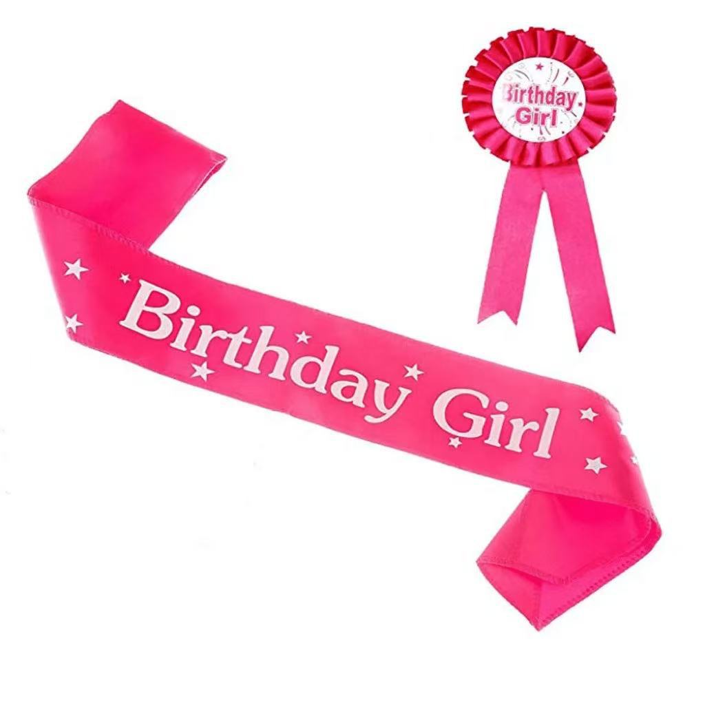 Birthday girl queen insignia de cumpleaños insignia de encaje accesorios para fotos suministros para fiestas de cumpleaños