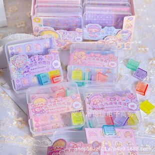 Candy slide clip portable transparent student test paper file storage clip multifunctional creative corner hand account push clip