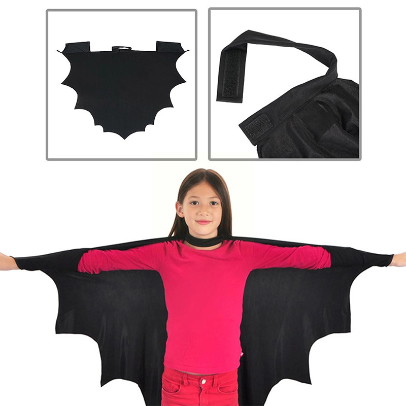 国境を越えたアマゾンハロウィーンマント子供成人コウモリ服頭飾りアイマスク連体黒マントセット|undefined