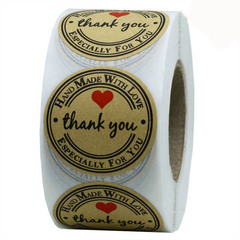 Wholesale Roll-Formed Cowhide Thank You Stickers for Business Decorative Use