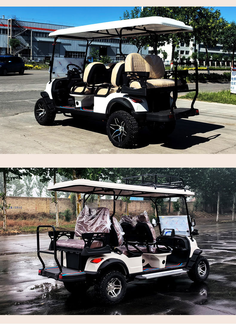 2-4-6 Seater Off-road Electric Golf Cart Scenic Area Hotel Reception Car Playground Ball Ferry Sightseeing Car