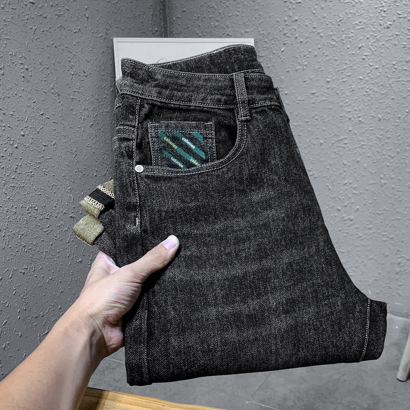 Jeans heren lente en herfst slim fit merkkwaliteit live-uitzending casual broek trend_voghion.com