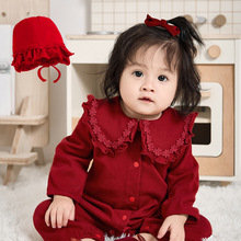 百日宴1岁女宝宝ins风满月纯棉衣服6月小月龄a类八个月婴儿拜年服