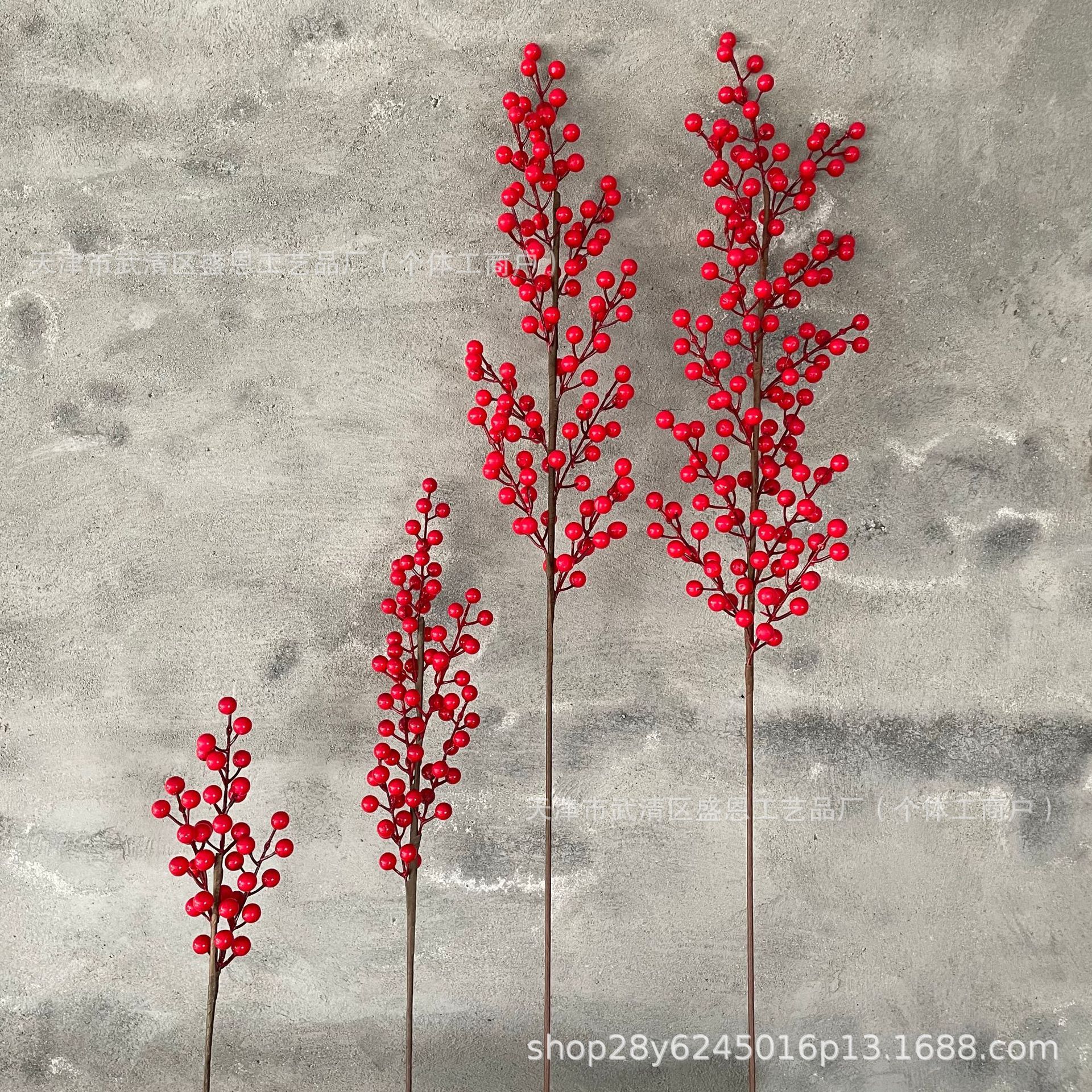 Simulation Red Fruit 3 Fork 6 Fork 9 Fork 12 Fork Fortune Fruit Home Decoration New Year Flower Bucket with Decoration Dongqing