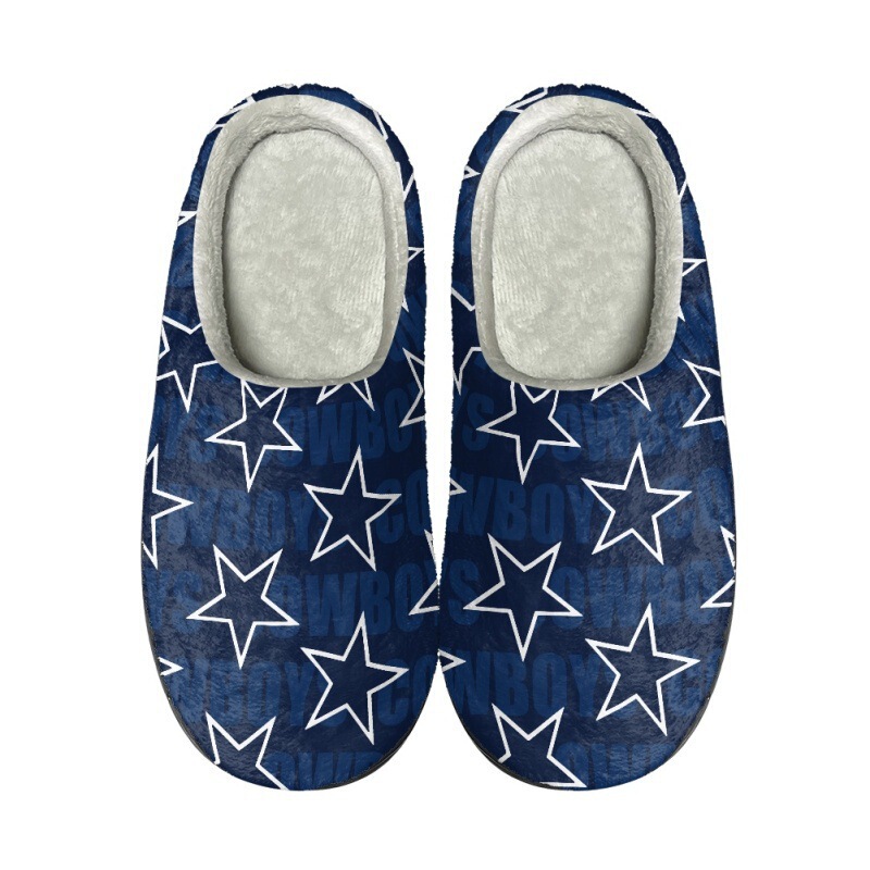 NFL Dallas Denim Home Winter Couple Cotton Slippers Men's Fan Printed Home Non-slip Slippers Minimum Order One Piece