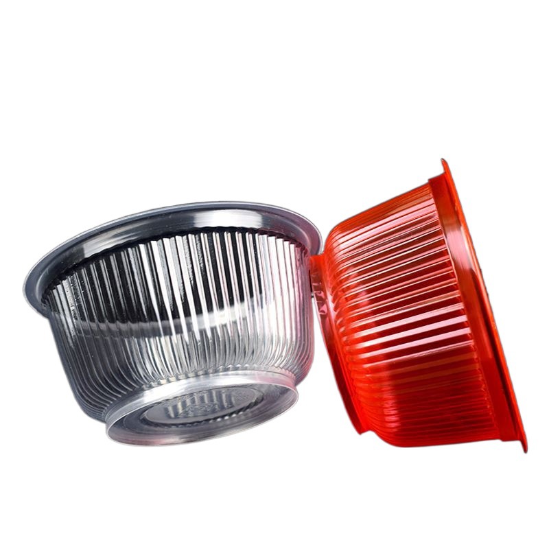 Tazón desechable Tazón rojo grueso Tazón transparente Boda Vajilla de grado alimenticio Tazón doméstico de plástico Tazón festivo especial para comer