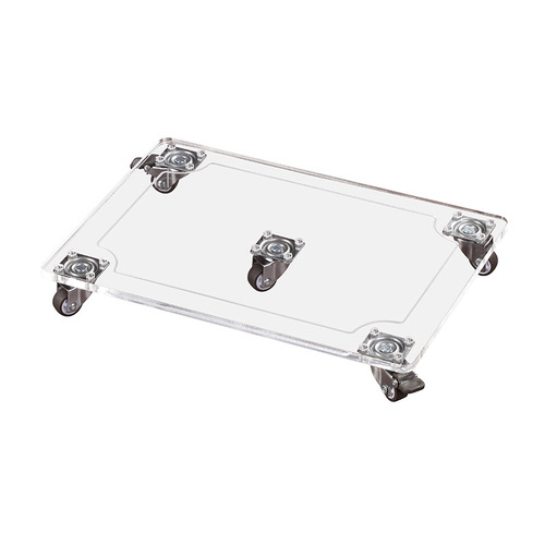 Universal movable flower tray square pulley transparent base electrical flower pot acrylic tray free installation