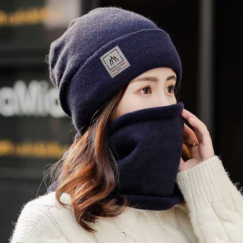 新款针织帽子女冬季加绒加厚保暖百搭针织帽大头围护耳产妇月子帽|undefined