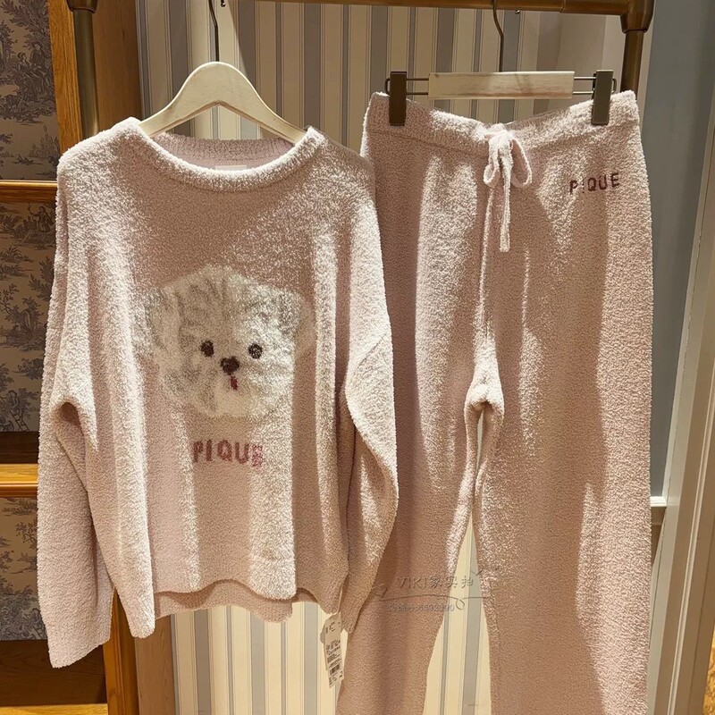 Ariel's New Gp Winter Soft Half-Velvet Home Clothes Winter Internet Celebrity Hot Style Thickeneded Half-Velvet Pajamas