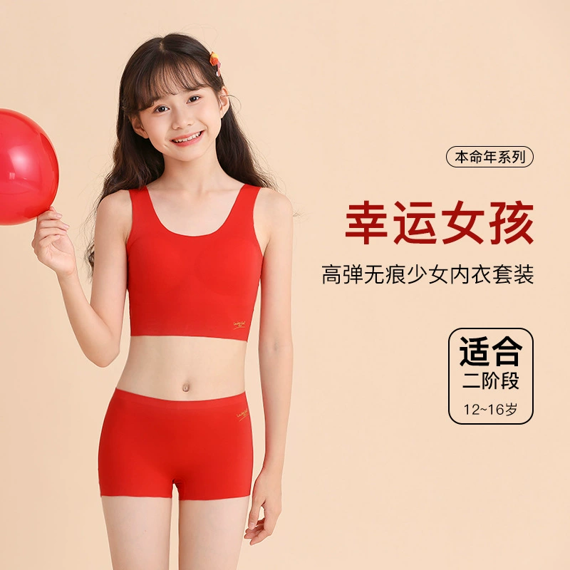 Удачливый год рождения Большой красный набор нижнего белья для девочек