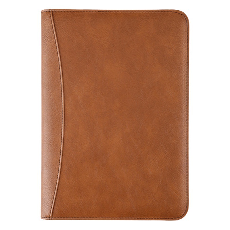 Equipo de negocios de cuero de LA PU suministros de oficina de negocios multifuncional gerente A6A5B5 clip bolsa de cremallera cuaderno de hojas sueltas