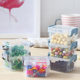 Transparent plastic storage box can be stacked business card case jewelry cosmetics storage with lid tablet storage