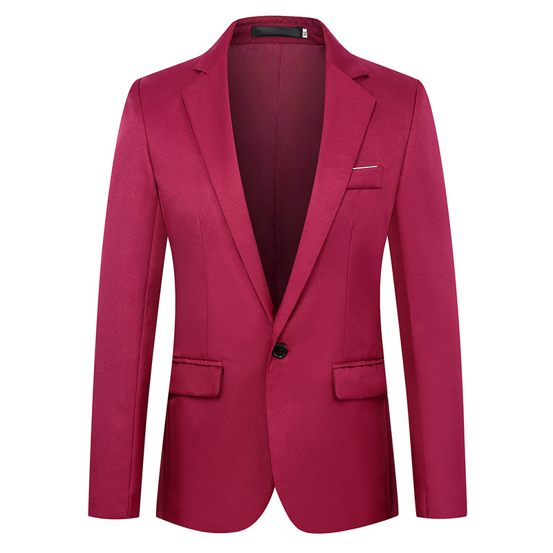 Hombre chaqueta de traje de negocios ocio profesional vestido formal pequeño traje delgado vestido de boda chaqueta de una sola pieza chaqueta
