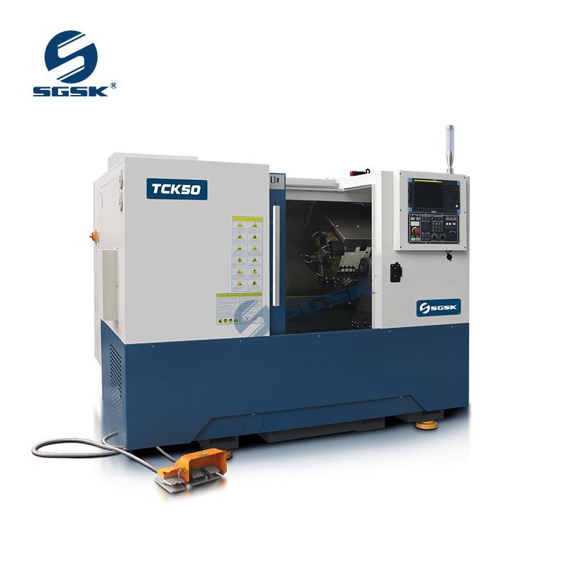 斜床身数控车床TCK36数控车床线轨斜轨油浴震动盘送料数控车