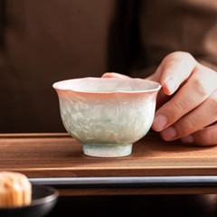 陶瓷窑变结晶釉茶杯个人专用高端主人杯冰花单杯茶具喝茶杯子送礼