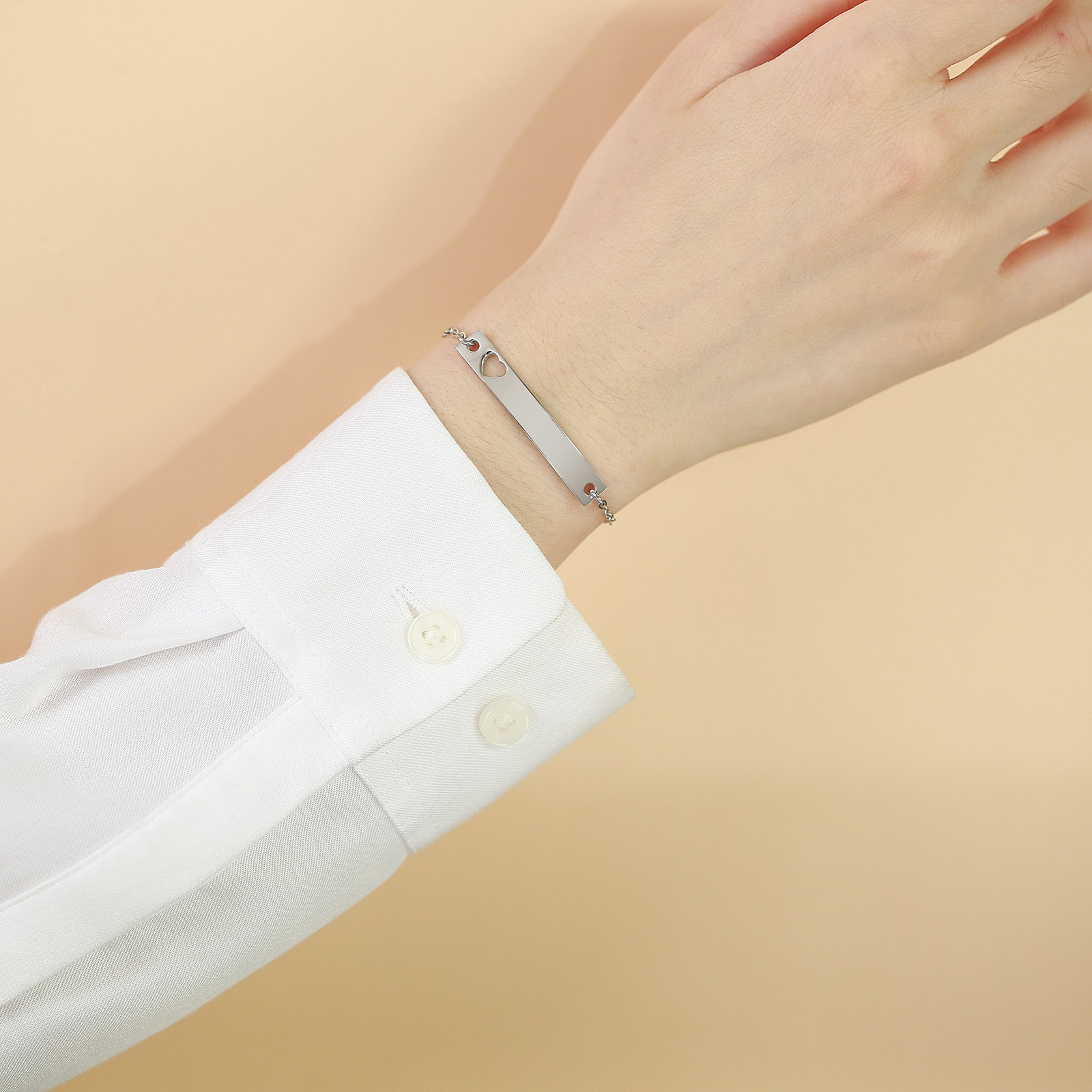 Fashion Heart Shape Stainless Steel Plating Bracelets 1 Piece