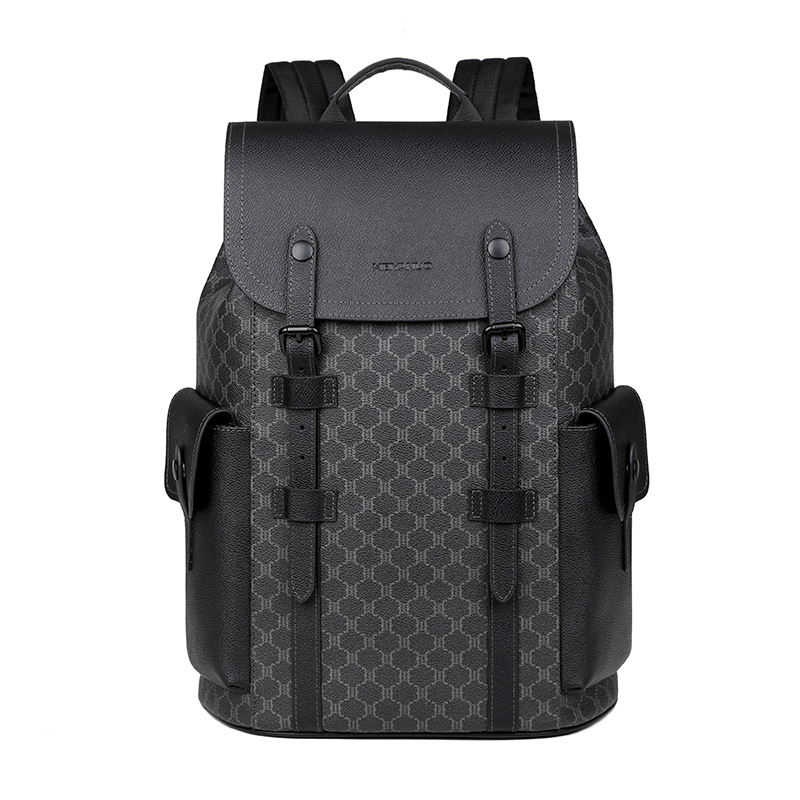 Mochila de moda de gran capacidad casual de negocios de alta gama para hombres, mochila para computadora de 16 pulgadas para hombres, bolsa de viaje de PVC