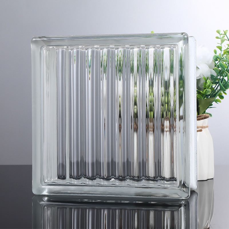 ladrillo de vidrio ultra blanco ladrillo de cristal pared de partición transparente baño opaco ladrillo hueco de patrón solar rojo