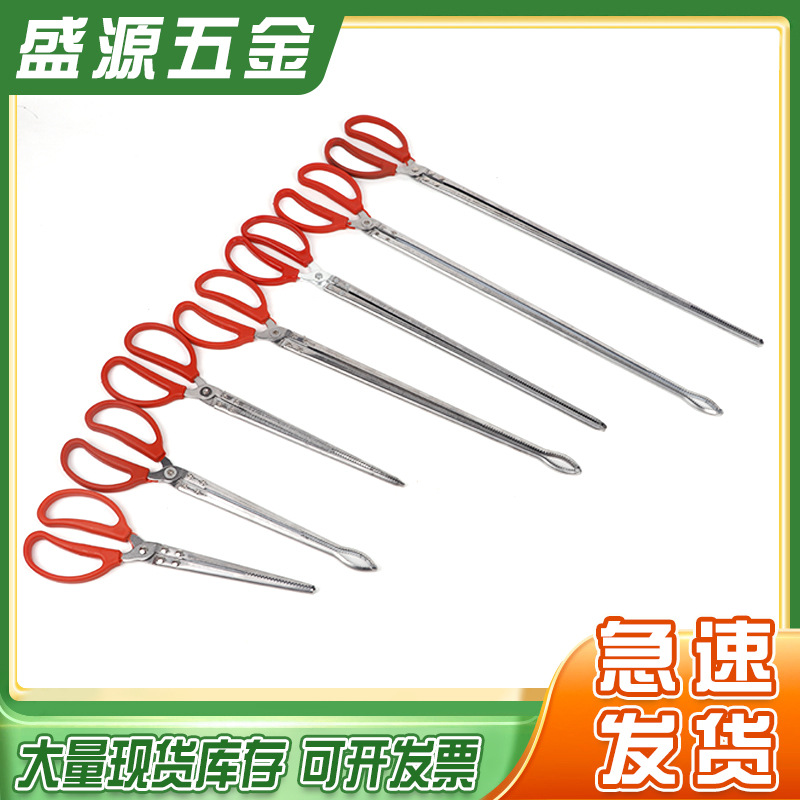 厂家批发黄鳝夹不锈钢防脱泥鳅螃蟹龙虾夹子黄鳝钳多用户外赶海夹