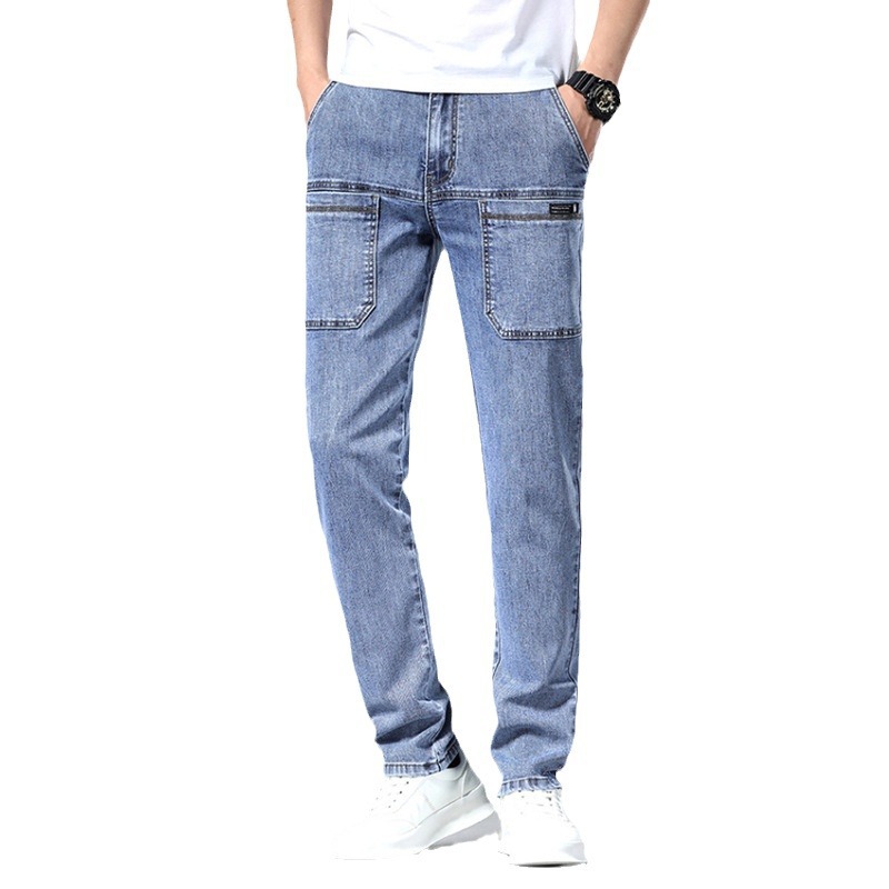 Slim-fit Straight-leg Jeans Men's 2024 Summer New Fashionable Brand Stretch All-match Casual Men's Autumn and Winter Long Pants