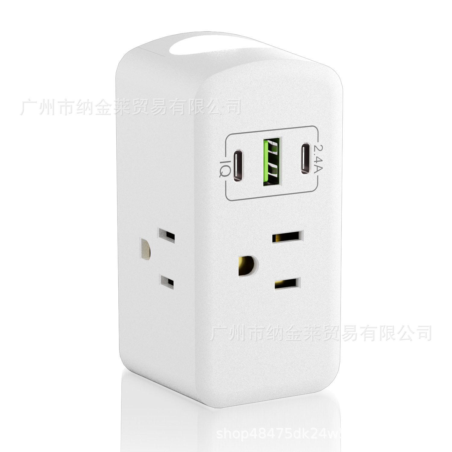 跨境新款美区专用插座转换器1转六2C1U多口美式插孔多功能小夜灯