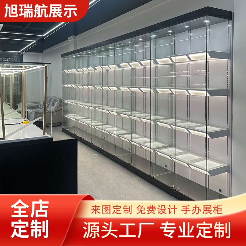 定制手办展示柜家用玩具陈列柜礼品展柜木质玻璃多层样品展示架乐