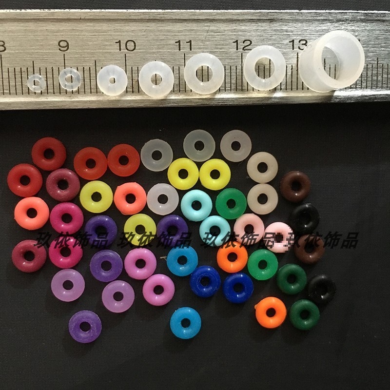 Silicone Spacer Thickeneded Buffer Crystal Ring Non-slip Rubber Circle Colorfulful Hand Rope Bracelet Beaded Spacer