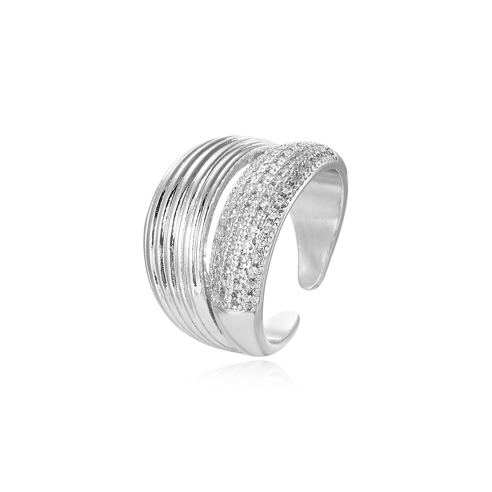 Open Rings Classification Copper 18K Gold Plated Inlay Solid Color Zircon Open Rings