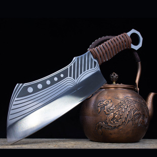 Household Chopping Bone Knife Hand Forging Chef Cutting Bone and Meat Dual-purpose Knife Cutting Kitchen Knife Longquan Knife Wholesale Sharp