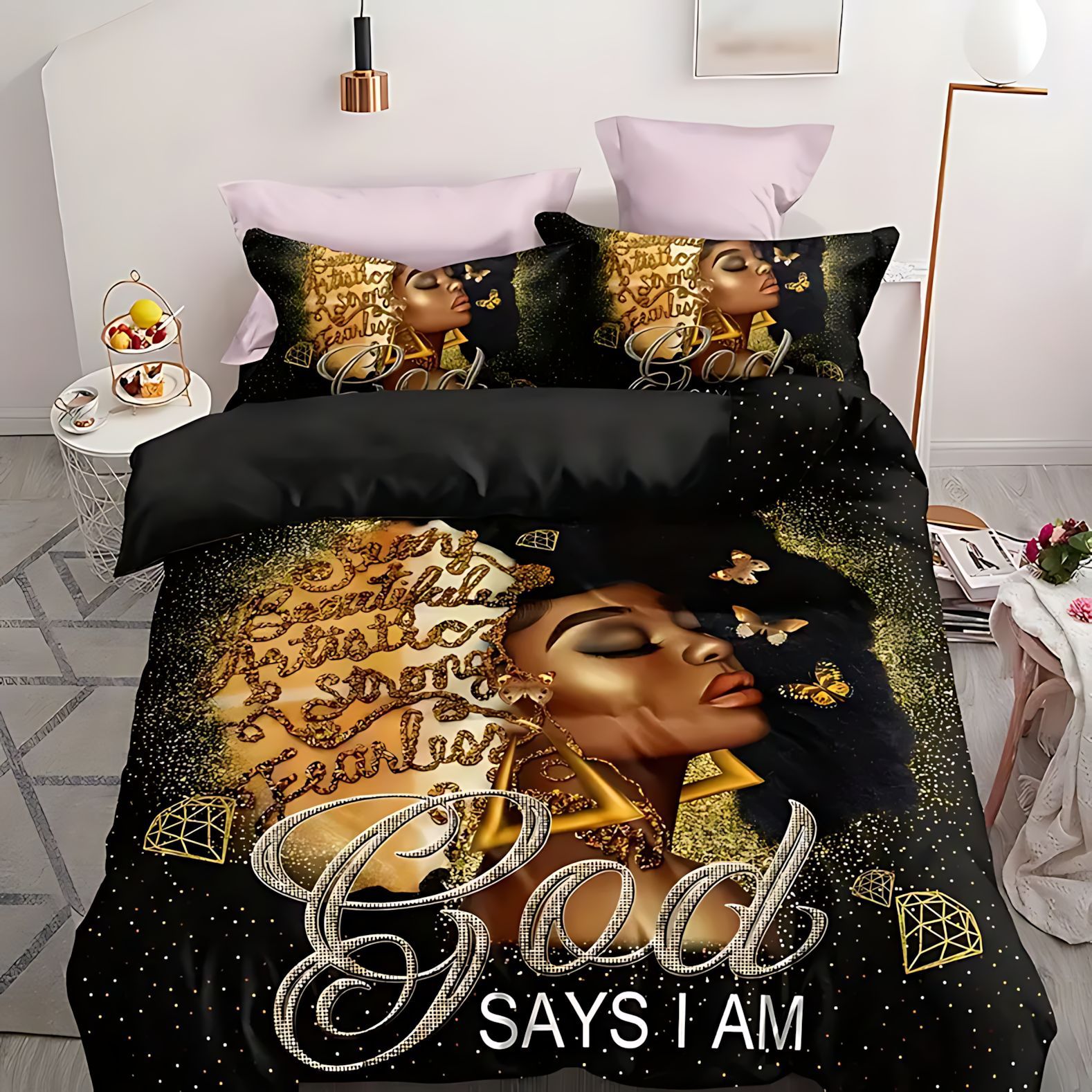 TUME / JIT belleza Miss África transfronteriza textil doméstico impresión digital HD set de colcha de cama