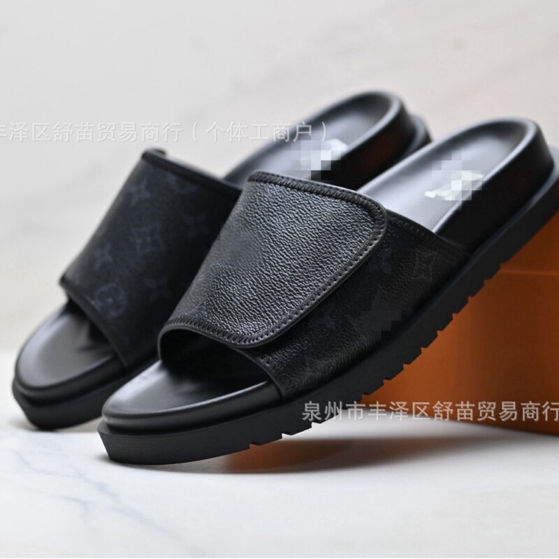 Cross-Border Original Lv Summer Embroidered Pattern Original Box Lv Slippers Open-Toe Slip-On Unisex Shoes Cross-Border Original Lv Summer Embroidered Pattern Original Box Lv Slippers Open-Toe Slip-On Unisex Shoes