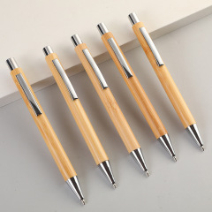 個性禮品廣告筆書寫清晰流暢竹子筆竹木材質按動式圓珠筆可印logo