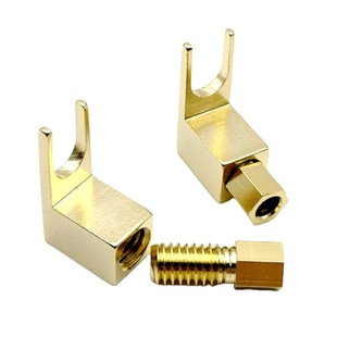 Copper gold-plated Y plug 4mm banana plug audio speaker conversion head horn line Banana plug socket conversion