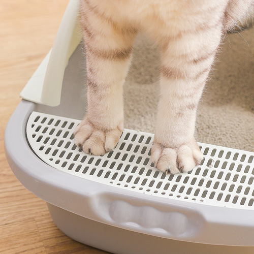 Extra large semi-enclosed cat litter box, anti-sand barrier, small cat toilet cage, special cat poop box supplies