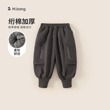 邦选男童裤子冬季新品加厚儿童工装裤加绒保暖宝宝束脚裤小童长裤