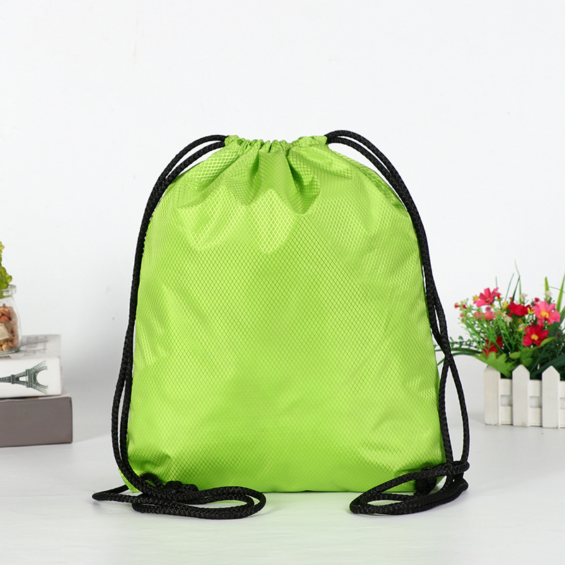 Venta al por mayor de poliéster en blanco 210D bolsa de cordón bolsa de zapatos de juguete bolsa de almacenamiento con cordón imprimible