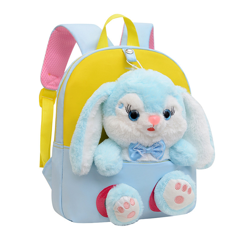 Otoño y invierno bolsas escolares de peluche para jardín de infantes bolsas de dibujos animados regalo para niños muñecas colgantes de hombro mochila de estudiantes niñas