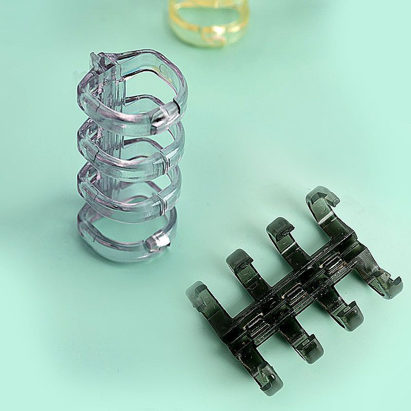 4 agujeros de anillo de hoja transparente anillo de libro DIY bobina anillo de agujeros de agujeros de anillo de libro de mano hebilla de plástico carpeta de archivos de almacenamiento