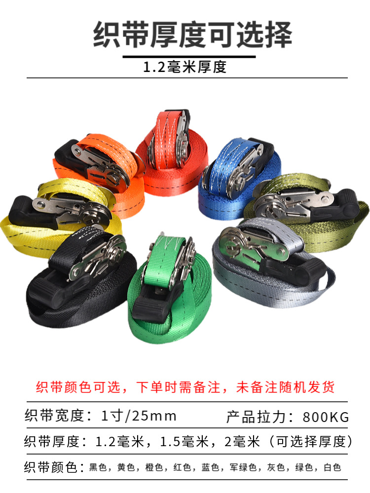 Self-driving Tour Tensioner 1 inch Small Stainless Steel Ratchet Tie Down Strap
