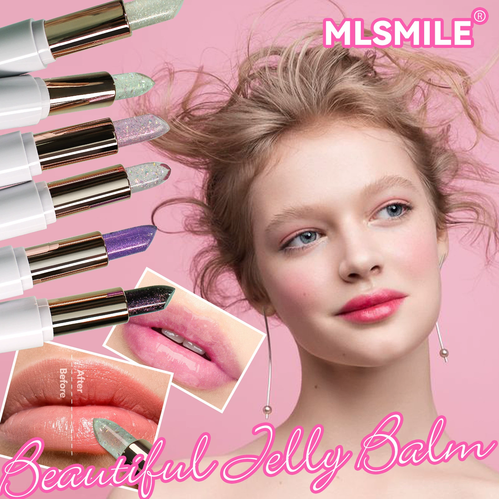Увлажняющая помада-блеск смена цвета, блестящий финиш, 8×3×3 см, 0,02 кг