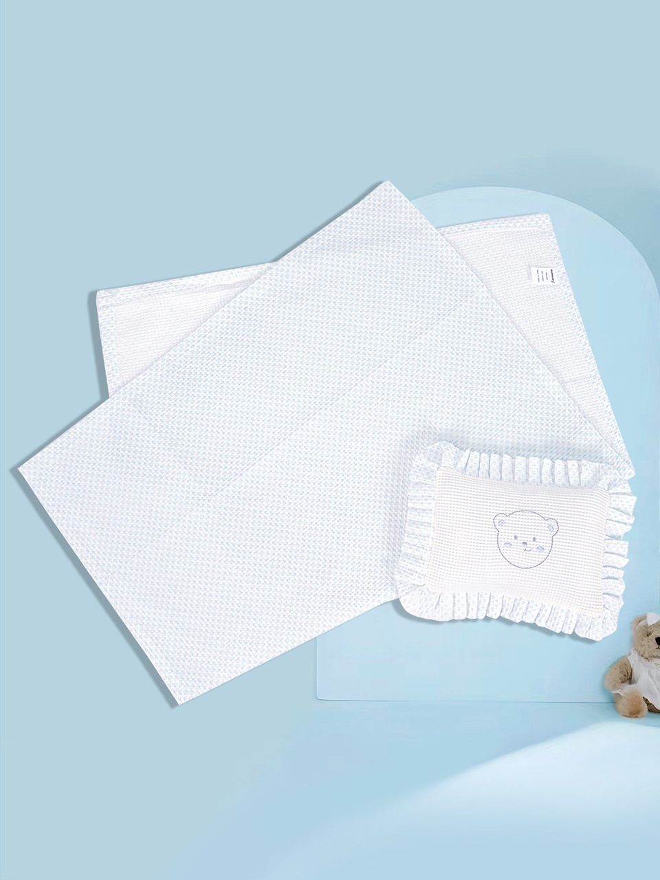 Juego de caja de regalo para recién nacidos, toalla de algodón para bebé, edredón, manta, manta, almohada para bebé, manta para niños, manta a prueba de viento