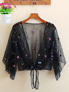 Lightweight Design Women's Sheer Mesh Cardigan with Cross-Border